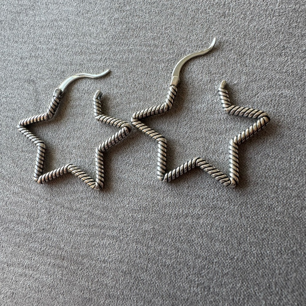Silver Star Shaped Earrings
